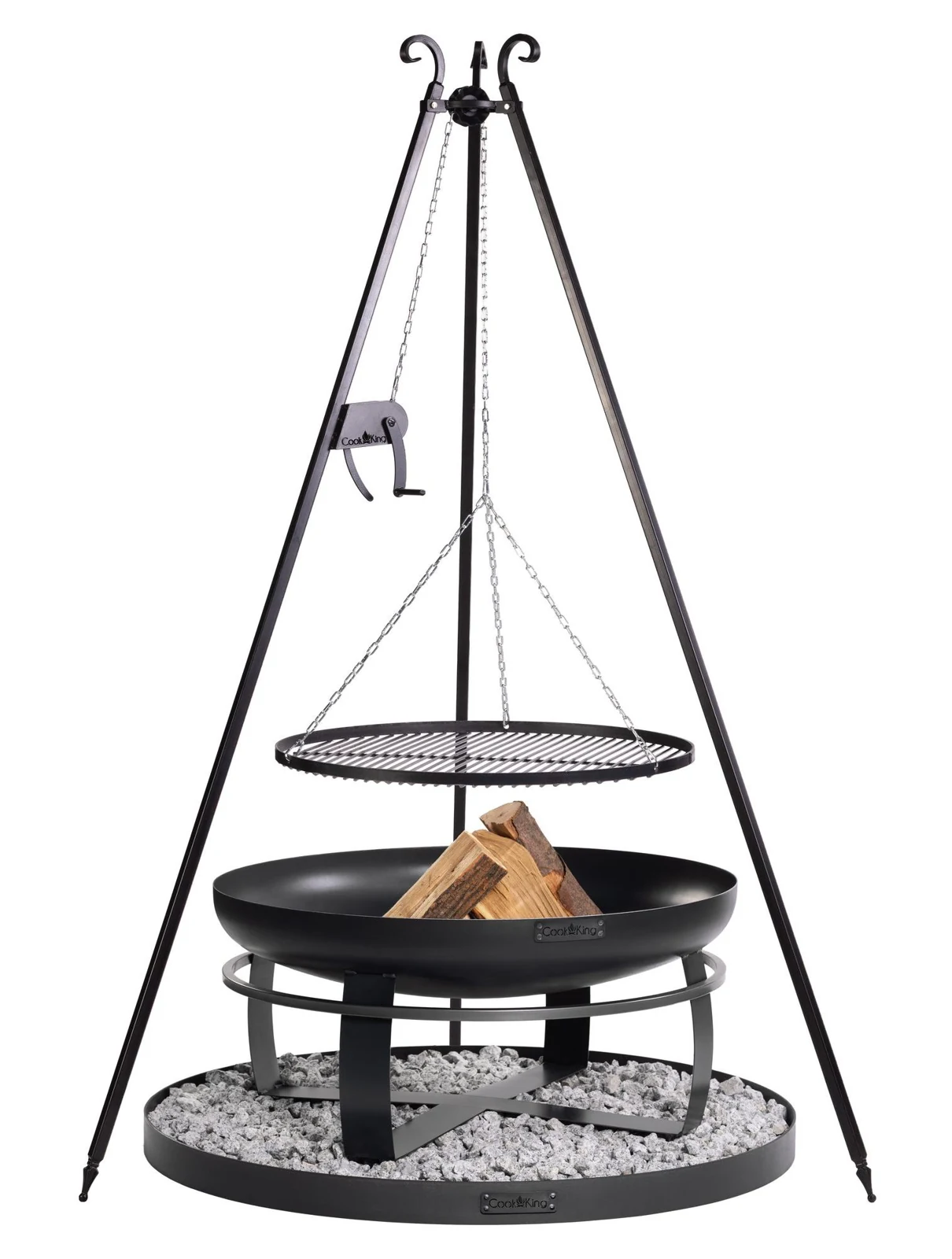 CookKing VIKING aluse ja vintsiga kolmjalggrilliga komplekt - 80 cm