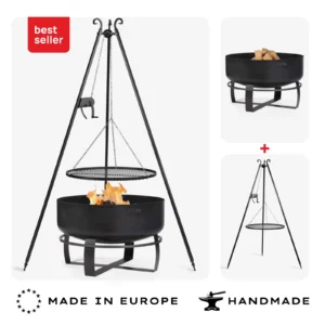 CookKing VIKING XXL vintsiga kolmjalggrilliga komplekt - 80 cm